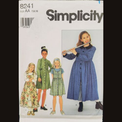 Vintage Simplicity Girls' Dress/Jumper/Petticoat Pattern #8241 Size 7-8-10 UNCUT