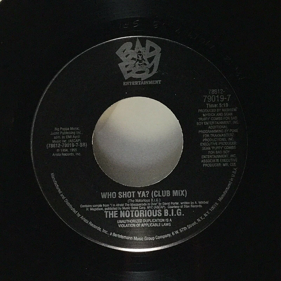 THE NOTORIOUS B.I.G Big Poppa Remix / Who Shot Ya 45 MINT - Image 2 of 4