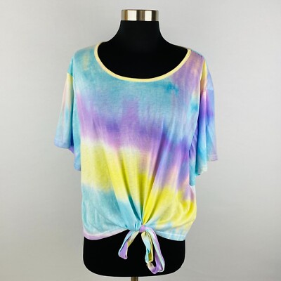 Shein Womens Womens Plus 4XL Colorful Pastel Tie Dye Hippie Bohemian Top