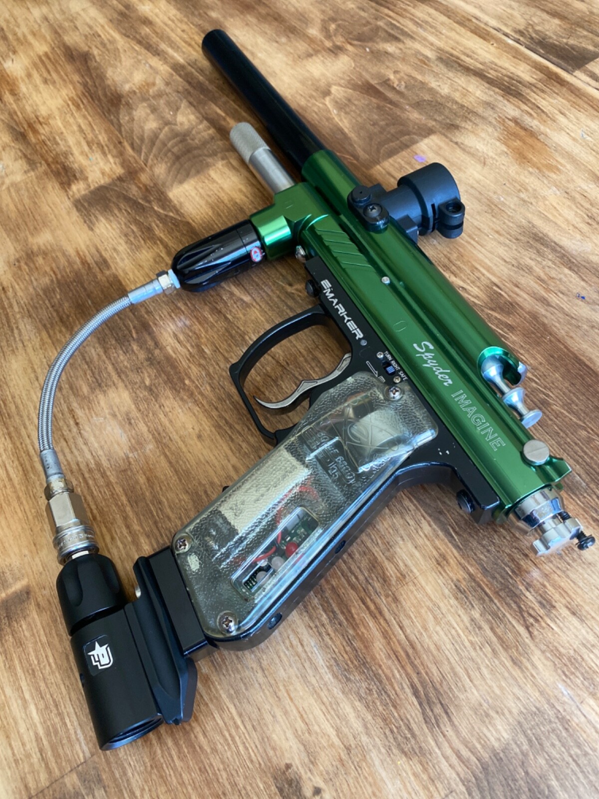 spyder imagine paintball gun java green kingman eletric cp anti chop