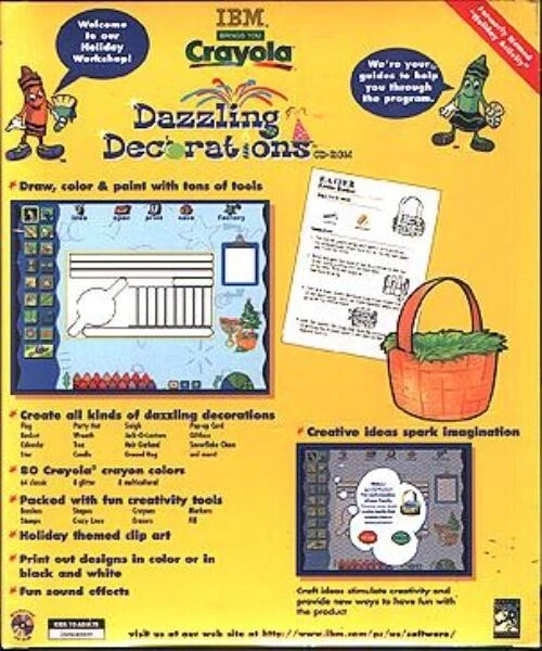 Crayola Dazzling Decorations (CD, 1998) for Win/Mac - NEW CD in SLEEVE - Image 3 of 3