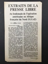 General De Gaulle 1942 Algeria Egypt Rare Resistance Tract France War