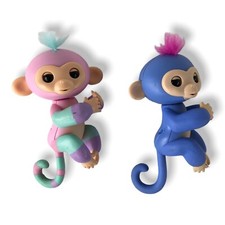 Set of 2 - Fingerling Monkey 5" WowWeee - Pink  Blue