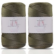 2 Skeins of Polyester Macrame Cord 2mm x 250 Yards 750 feet 2mm Polypropylen...