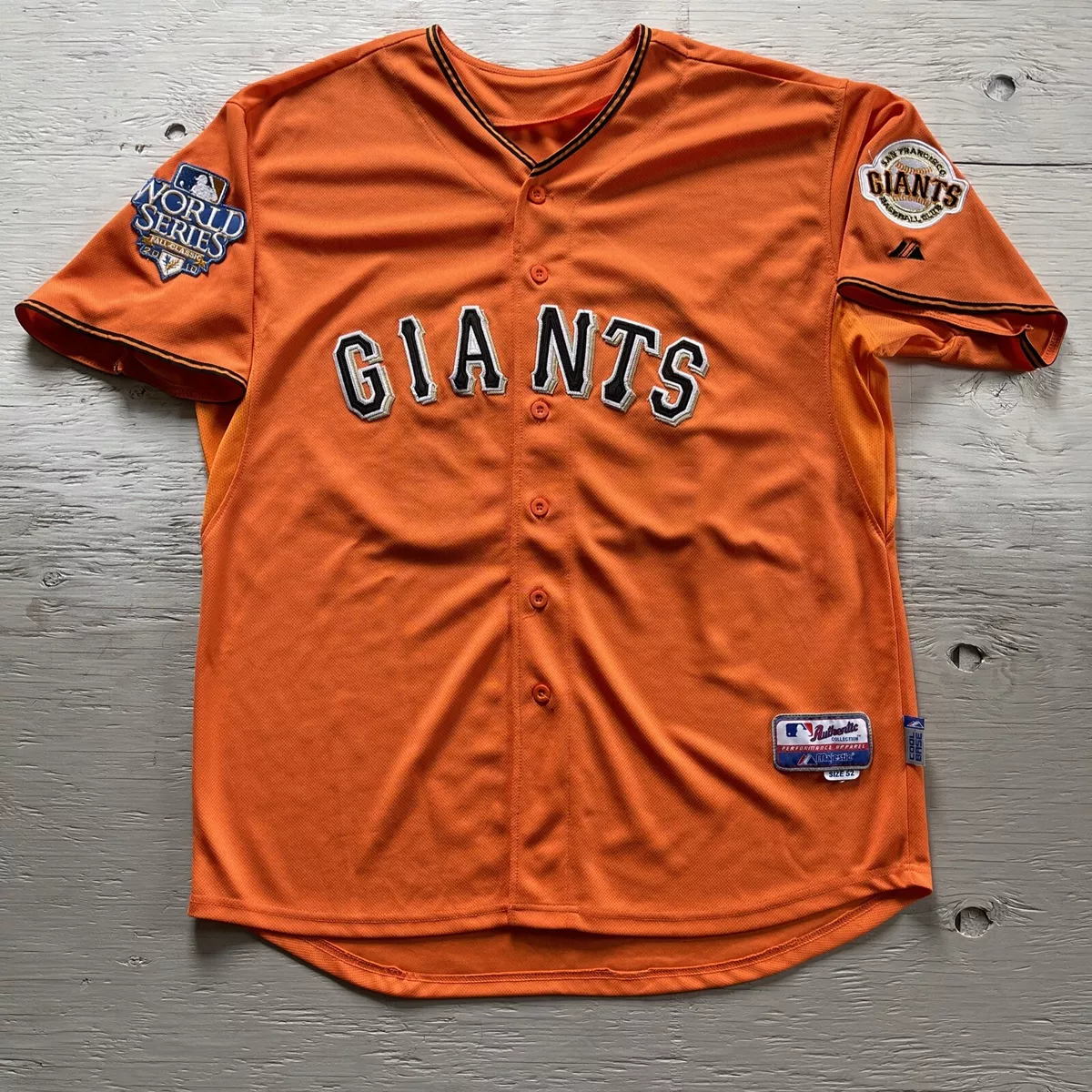 2010 San Francisco Giants orange Friday Home World Series Majestic Jersey  52 2XL