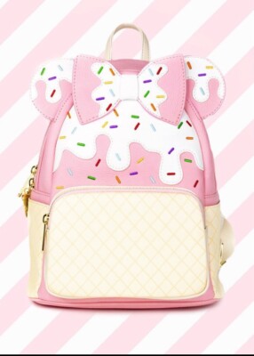 Loungefly Strawberry Sundae Minnie Mouse Mini Backpack Pink  display picture 3