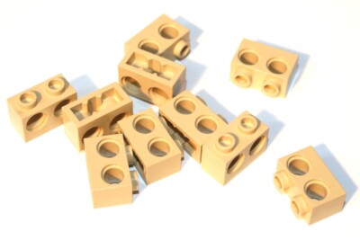 10x LEGO  Technic 32000 Stein 1x2 mit 2 Löchern NEU Beige Tan