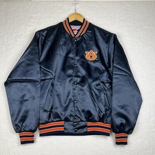 Vintage Auburn University Swingster Satin Bomber Jacket Medium Navy Orange