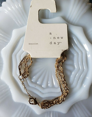 A New Day Goldtone Multi Chain Bracelet