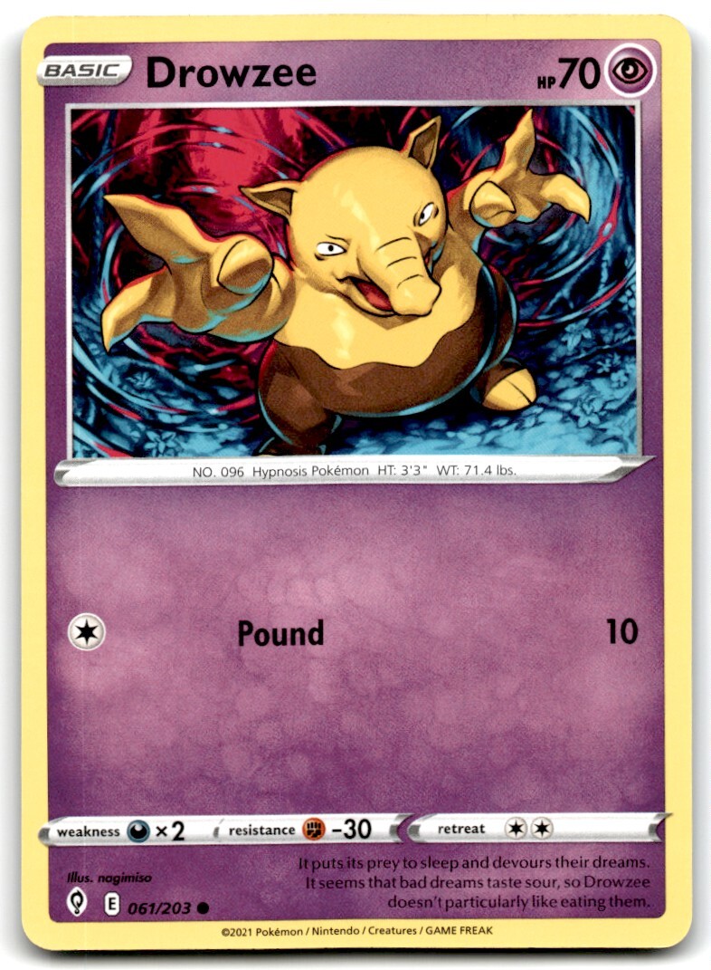 2021 Sword & Shield - Evolving Skies Drowzee 3 Basic/Common #61