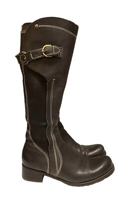 Womens Tentazione Italy Size 37 (U.S. ) Brown Knee High Leather Riding Boots
