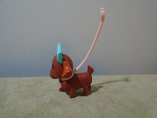 MINIATURE POLLY POCKET  PUPPY DOG PINK LEASH 1.5   FIGURE UNBRANDED MA1176 