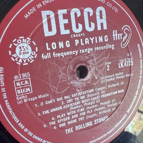 THE ROLLING STONES OUT OF OUR HEADS VINYL LP DECCA UK 1965 EXPORT MONO PLAYS EX! - Picture 6 of 11