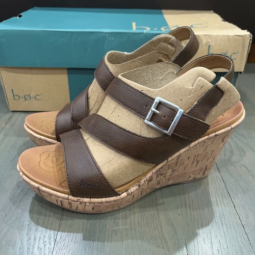 BOC SCHIRRA Dark Brown Wedge Slingback 