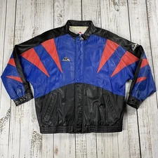 RARE BUFFALO BILLS VINTAGE 90  APEX ONE GENUINE LEATHER JACKET ZIP MENS XL