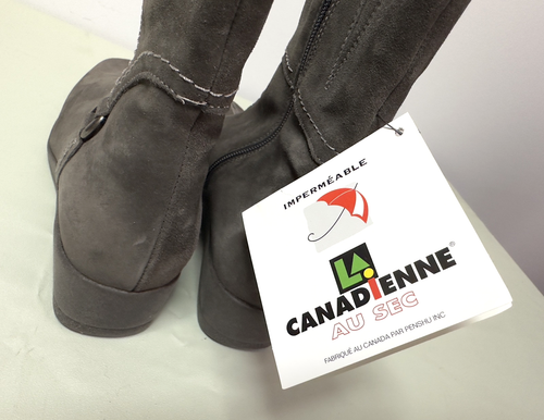 La CANADIENNE Wildleder Stiefeletten wasserdicht Keilabsatz, braun, Größe 7,5 M - Bild 8 von 19