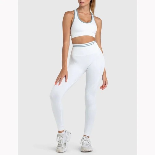 2 PCS Gym Clothes Women's Tracksuits Seamless Yoga Set Sport Bra Fitness Shorts - Picture 10 of 46
