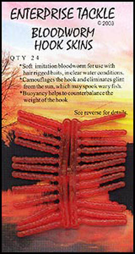 Enterprise Tackle ET40B Imitation Bloodworm Hook Skins - 24 Pack For Carp Fishing