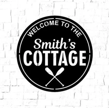Personalized Cottage Metal Name Sign Home Decor Decorative Wall Art Best Gift