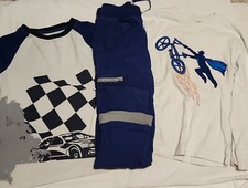 Gymboree Boy's Fall Winter Outfit Size 8 Bike Shirts Lined Active Pants 3 Pieces