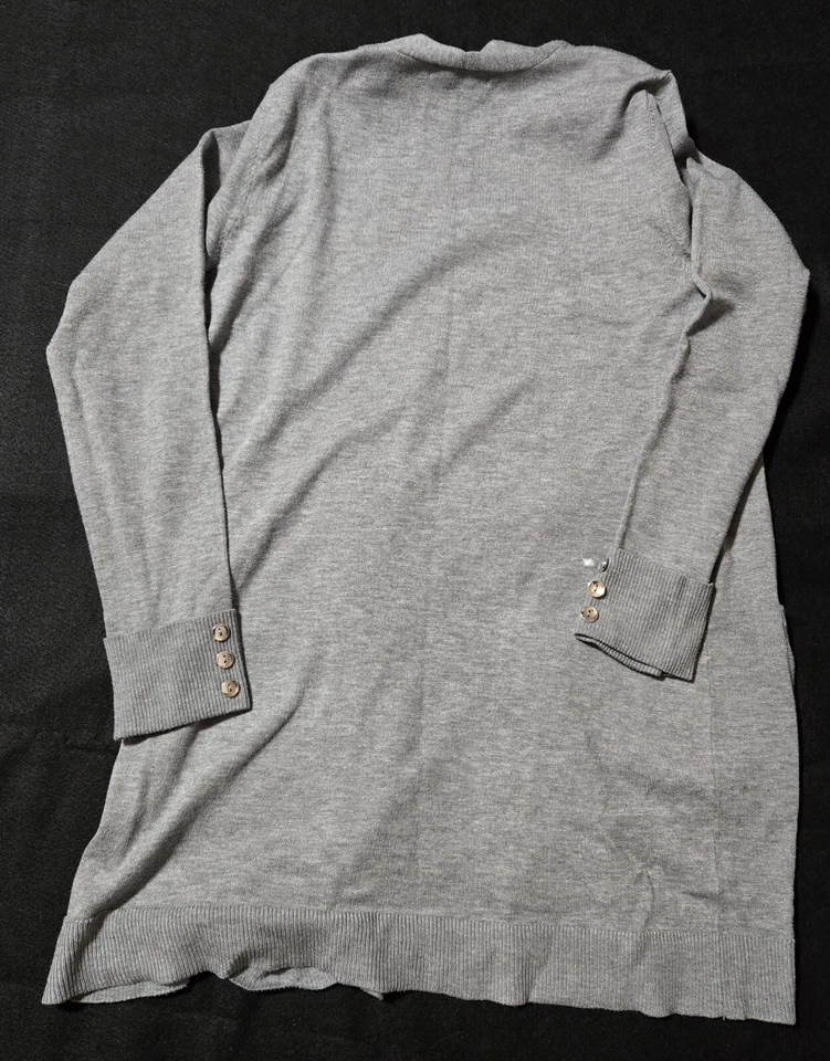 Suéter Verve Ami Mujer Pequeño Gris Frente Abierto Chal Cuello Neutro Acogedor Foto 2 de 4