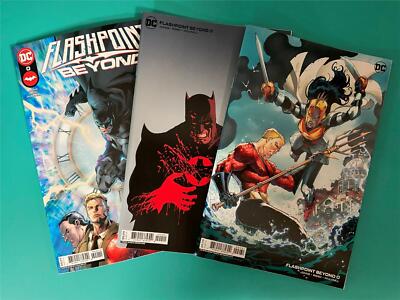 3x FLASHPOINT BEYOND #0 ~ A B VARIANT 1:25 DUNBAR ~ GEOFF JOHNS ~ IN HAND ~ NM
