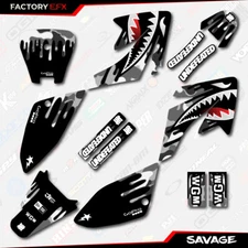 Gray Savage Racing Graphics kit Fits 04-10 Honda Crf70 Crf80 Crf100 CRF 70 80 