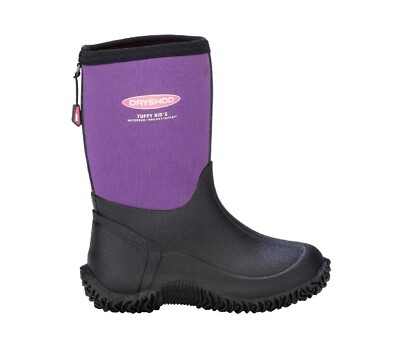 Dryshod  Tuffy Kid's Mid/Hi Black/Purple Size Youth 4 Muck Style Boots