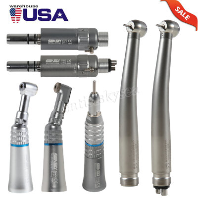 Dental High Low Speed Handpiece Straight Contra Angle Air Motor 2/4H Turbine YP