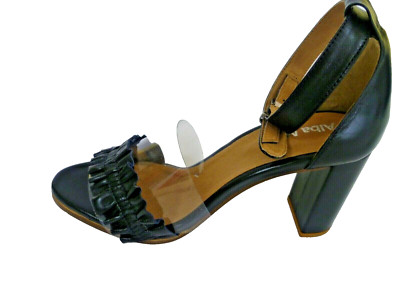 41 / 7,5 SCHUHE SANDALEN von ALBA MODA LEDER   dunkelblau