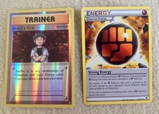 Brock's Grit 74/108 Uncommon Reverse Holo & Strong Energy 104/111 Pokemon Cards