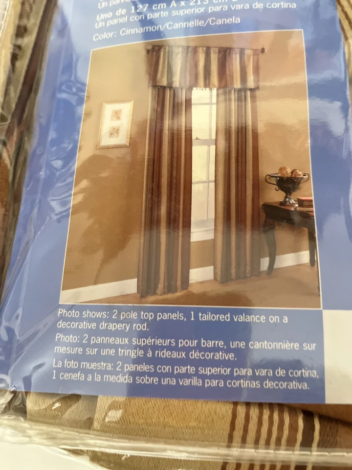 2 Designables  Cinn. Staccato Stripe Pole Top Panels Curtains, Drapes 50" x 84" - Image 3 of 4