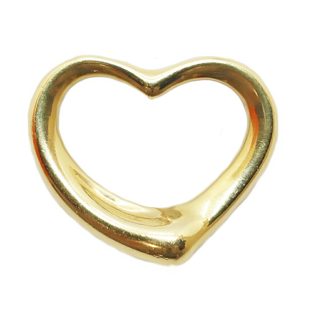 Tiffany & Co. Open Heart Pendant 750 YG 4.6g Yellow Gold Jewelry Accessories
