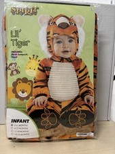 Lil Tiger Faux Fur Costume Infant 0 To 6 Months Newborn With Jumpsuit And Hood