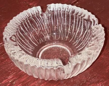 Vintage Glass Ashtray 4" Clear MCM