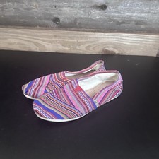 TOMS Classics Women's Slip-On Flats Multicolor Canvas Boho Strips Size 8