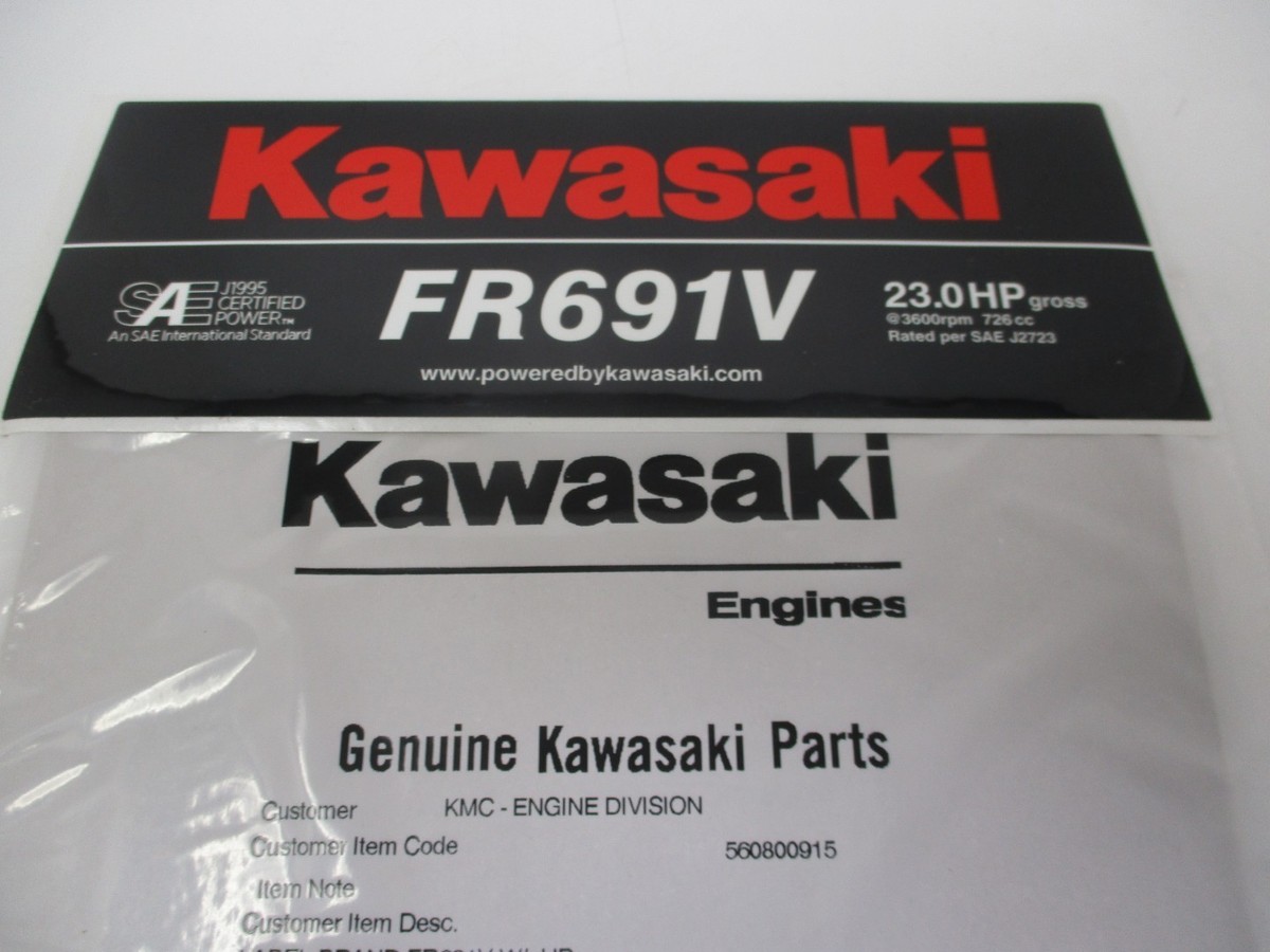 Genuine Kawasaki FR691V Decal 21.5 HP 56080-0915 | eBay