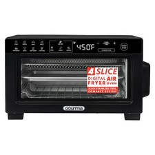 Gourmia Air Fryer Toaster Oven with Air Fry Basket, Oven Rack, Baking Pan, Black