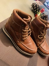 XRAY Boys Brown Lace Up Ankle Bootie Manmade Upper Size 2.5