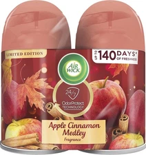 Air Wick Automatic Air Freshener Spray Refill, 2ct, Apple Cinnamon, Odor Neutral