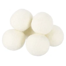 6 Pcs Dryer Balls, 1.6 Inches Wool Dryer Balls for Dryer Laundry, White