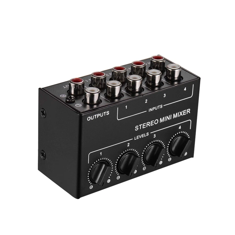 SUMMINA 4 Kanal Cinch Eingang Ministroot Audio Mixer Lautstärkeregler Vollmetall She