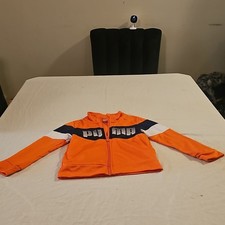 PUMA Colorblock Full Zip Sweatshirt Boys Size S Orange Navy White Long Sleeve