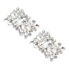2 St&uuml;ck Strass Schuhschnalle f&uuml;r Frauen, 2,36"x1,57", Silberton