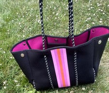 Large Neoprene Tote Bag Multipurpose Beach Bag with Inner Pocket Sm Pouch