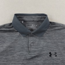 Under Armour UA Performance Polo Mens Medium Gray Loose Fit Golf Casual Stretch
