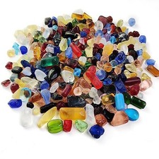 Matted Colored Sea Glass for Crafts - Tumbled Stones 1.4 LB - Assorted Color