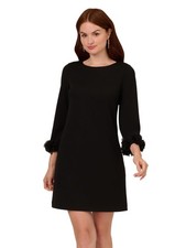 Adrianna Papell Women's Crepe Short Dress Black 6