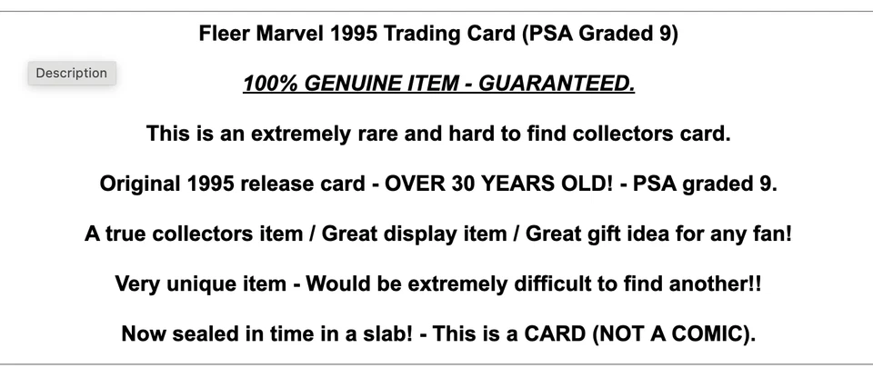 Marvel Comics 1995 Metal Thor PSA Graded Trading Card Rare Avengers Foil Vintage - Image 2 of 4