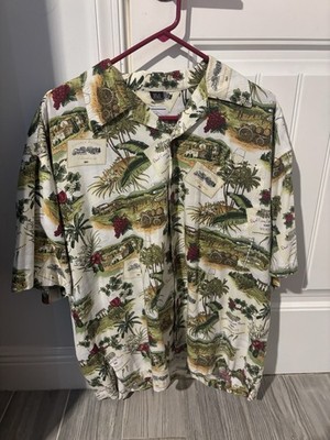 David Carey Originals Men's Short Sleeve Button Down Shirt Winery Print XL